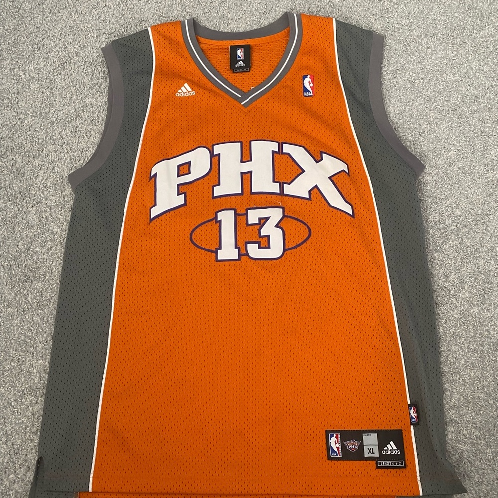 Adidas Phoenix Suns NBA Steve Nash Orange Grey Basketball Jersey